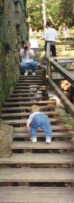 Big steps at Flume Gorge
